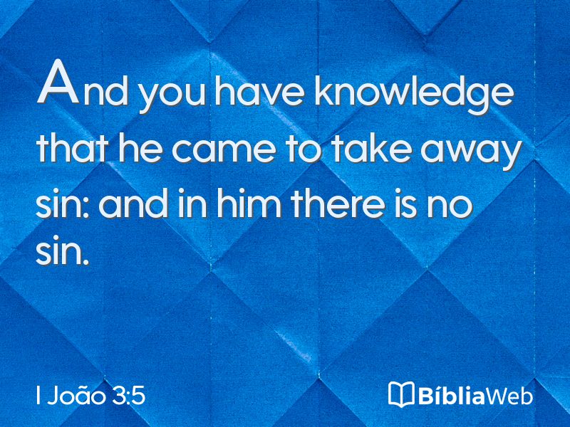 I João 3:5 em imagem para compartilhar