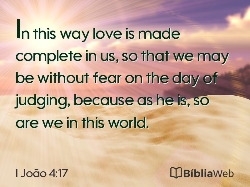 I João 4:17 em imagem para compartilhar