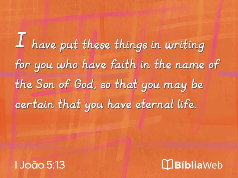 I João 5:13 em imagem para compartilhar