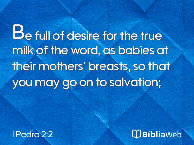 I Pedro 2:2 em imagem para compartilhar