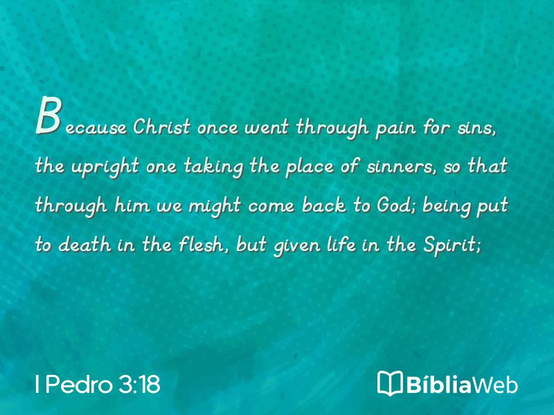 I Pedro 3:18 em imagem para compartilhar