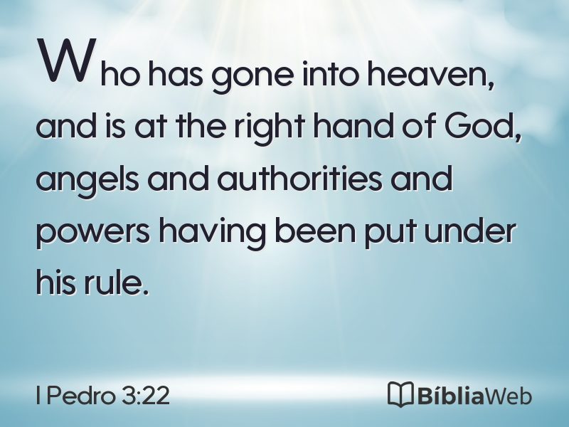 I Pedro 3:22 em imagem para compartilhar