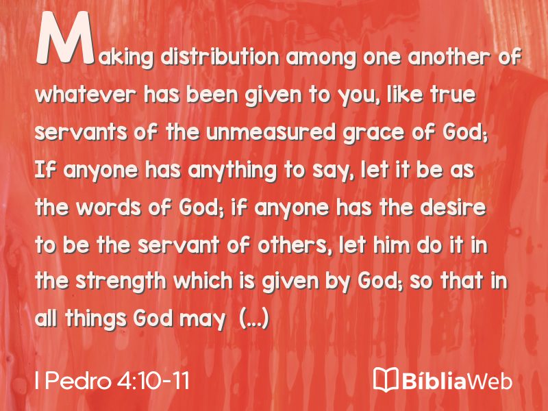 I Pedro 4:10-11 em imagem para compartilhar