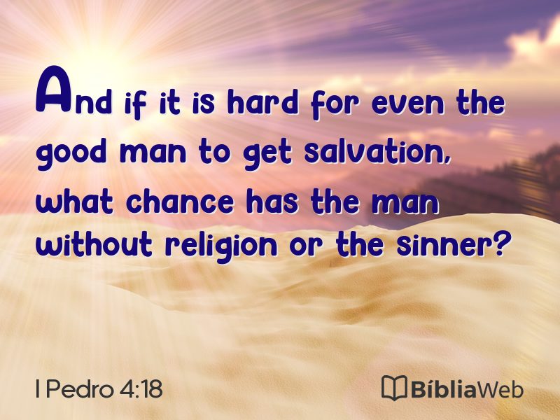 I Pedro 4:18 em imagem para compartilhar