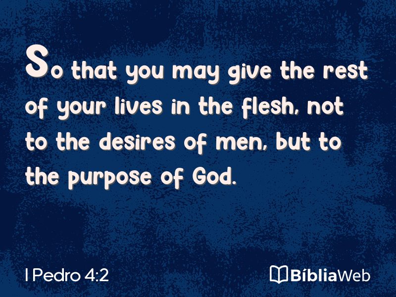 I Pedro 4:2 em imagem para compartilhar