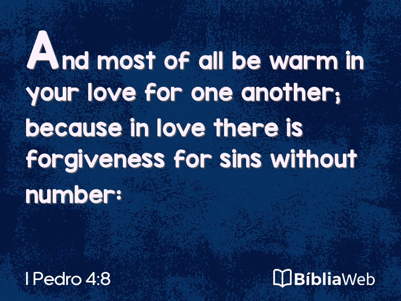 I Pedro 4:8 em imagem para compartilhar