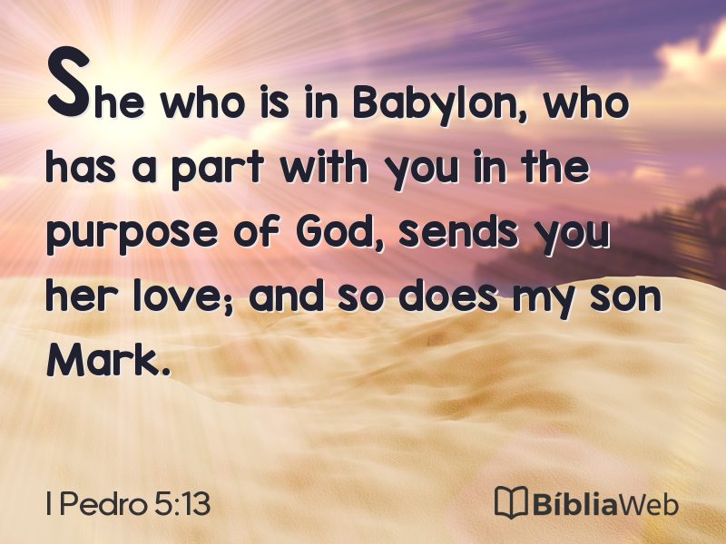I Pedro 5:13 em imagem para compartilhar