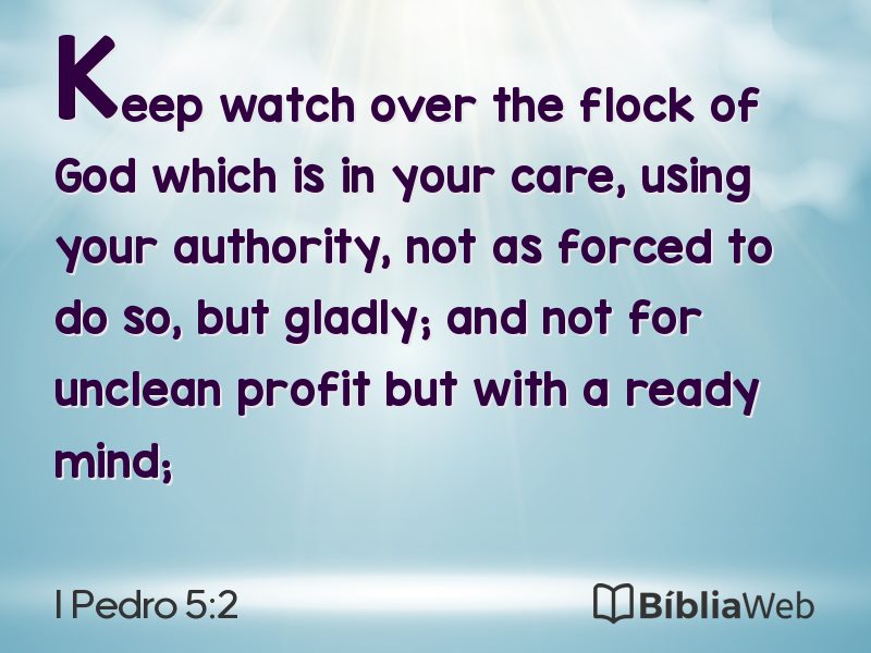 I Pedro 5:2 em imagem para compartilhar