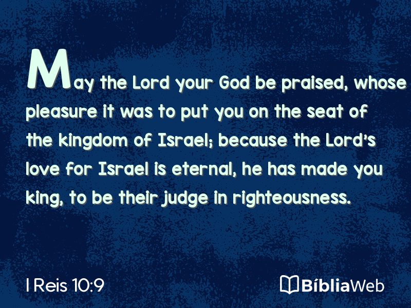 I Reis 10:9 em imagem para compartilhar