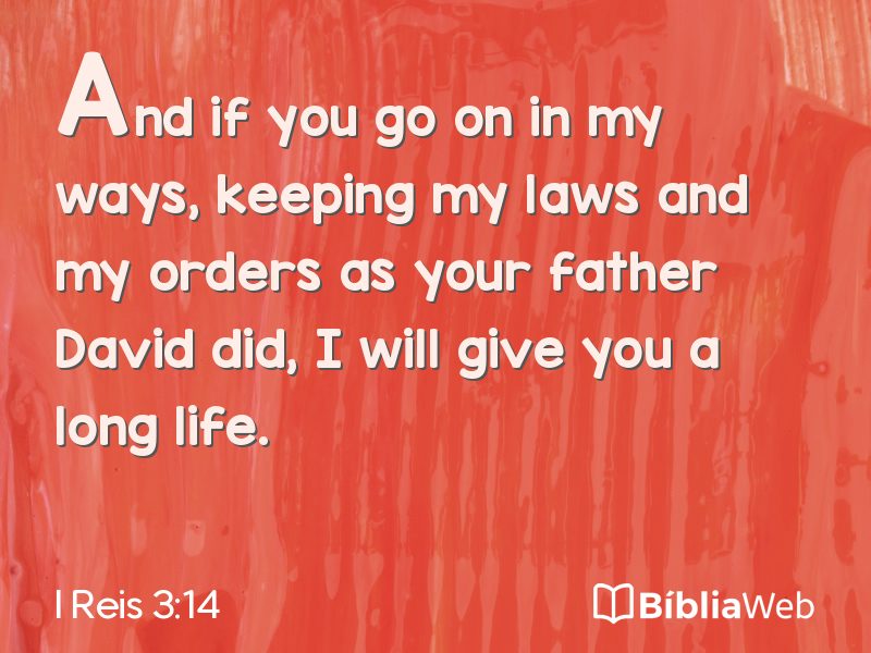 I Reis 3:14 em imagem para compartilhar