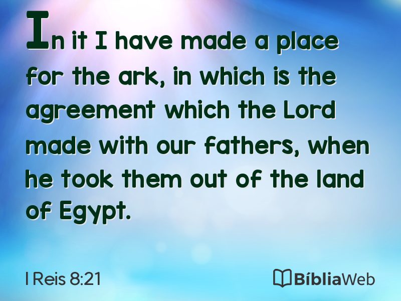 I Reis 8:21 em imagem para compartilhar