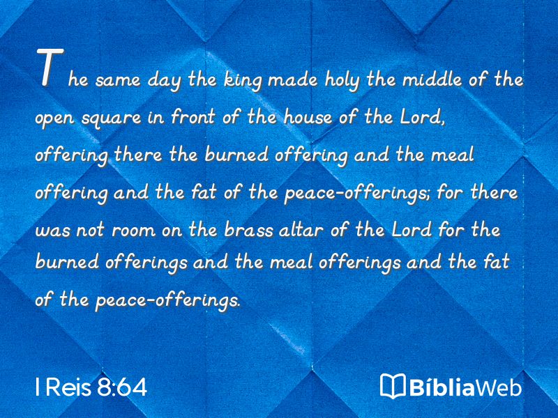 I Reis 8:64 em imagem para compartilhar