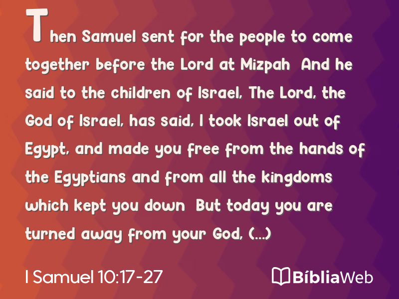 I Samuel 10:17-27 em imagem para compartilhar