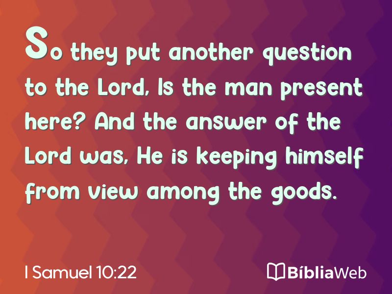 I Samuel 10:22 em imagem para compartilhar