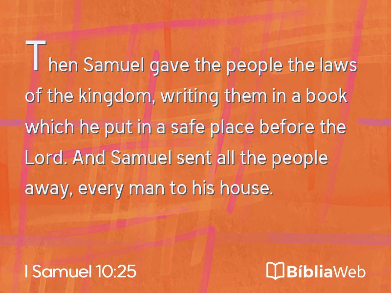 I Samuel 10:25 em imagem para compartilhar