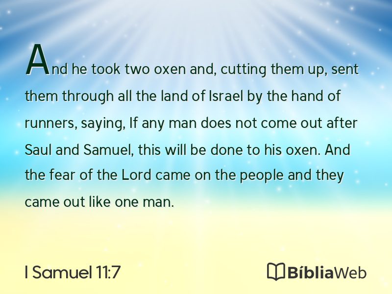 I Samuel 11:7 em imagem para compartilhar