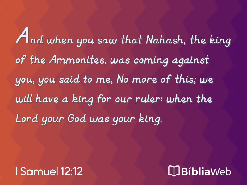 I Samuel 12:12 em imagem para compartilhar