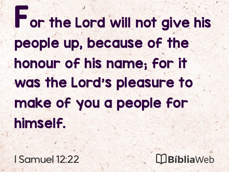 I Samuel 12:22 em imagem para compartilhar