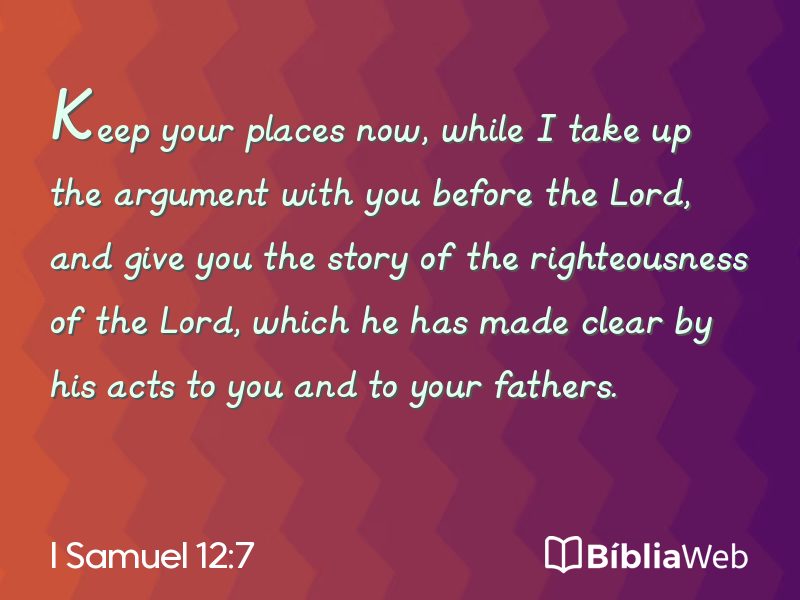 I Samuel 12:7 em imagem para compartilhar