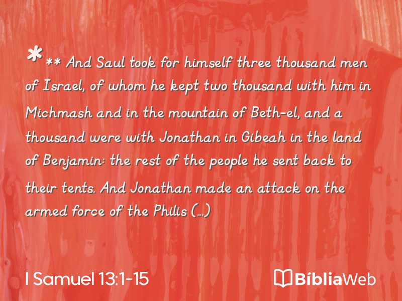 I Samuel 13:1-15 em imagem para compartilhar