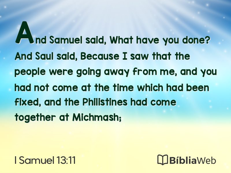 I Samuel 13:11 em imagem para compartilhar