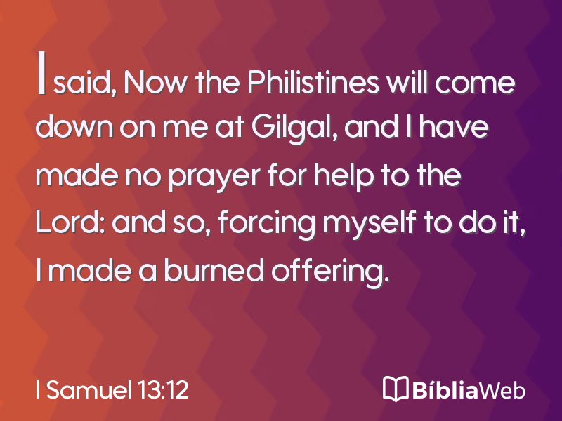 I Samuel 13:12 em imagem para compartilhar