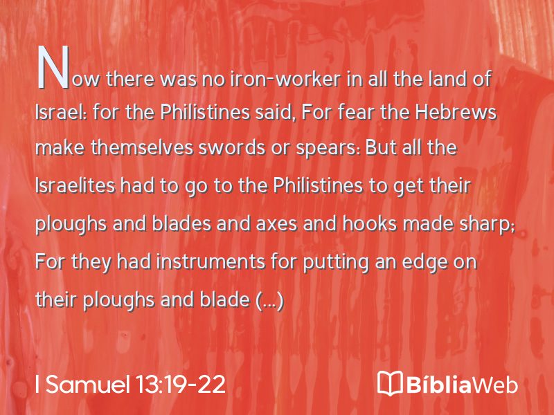 I Samuel 13:19-22 em imagem para compartilhar