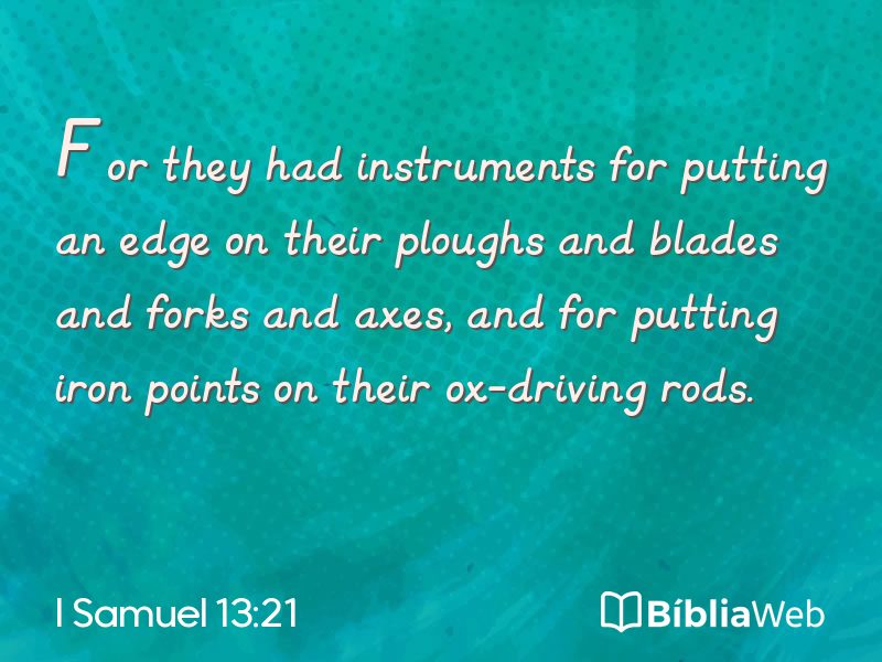 I Samuel 13:21 em imagem para compartilhar