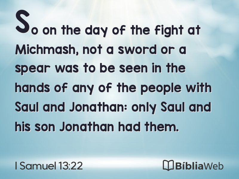 I Samuel 13:22 em imagem para compartilhar