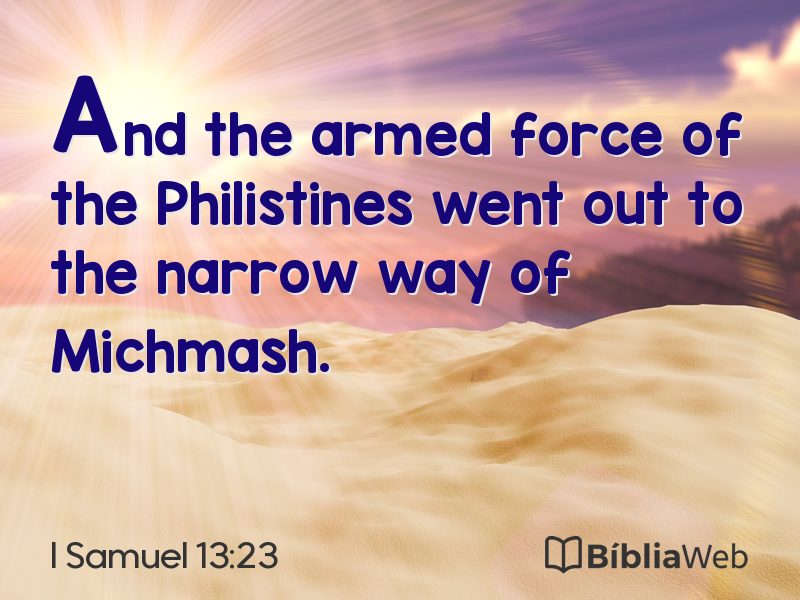 I Samuel 13:23 em imagem para compartilhar