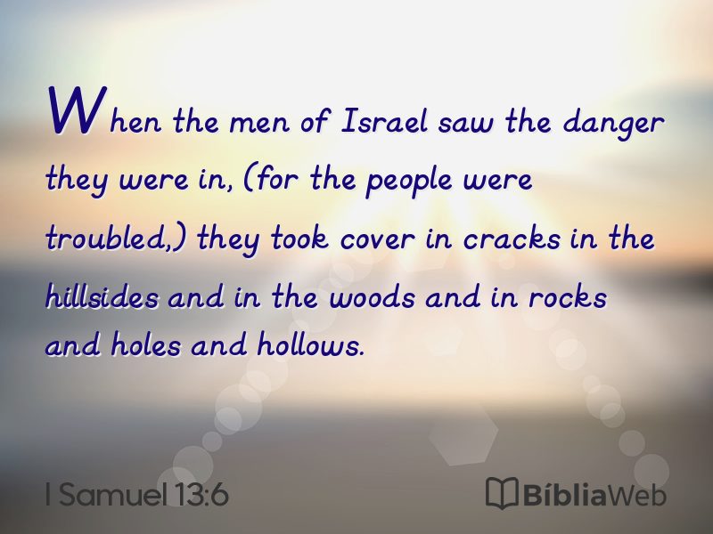 I Samuel 13:6 em imagem para compartilhar