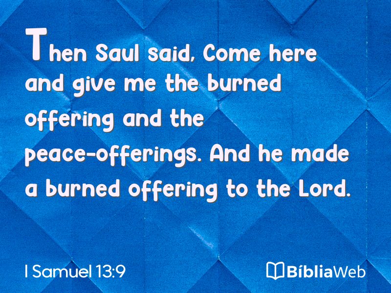 I Samuel 13:9 em imagem para compartilhar