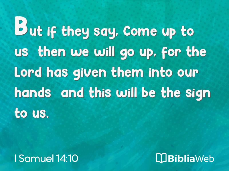 I Samuel 14:10 em imagem para compartilhar