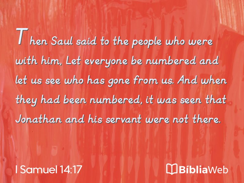 I Samuel 14:17 em imagem para compartilhar