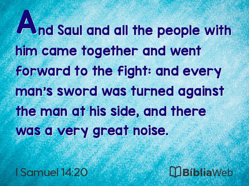 I Samuel 14:20 em imagem para compartilhar