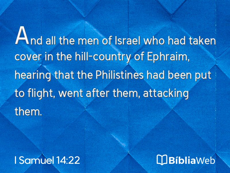 I Samuel 14:22 em imagem para compartilhar