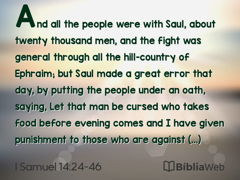 I Samuel 14:24-46 em imagem para compartilhar