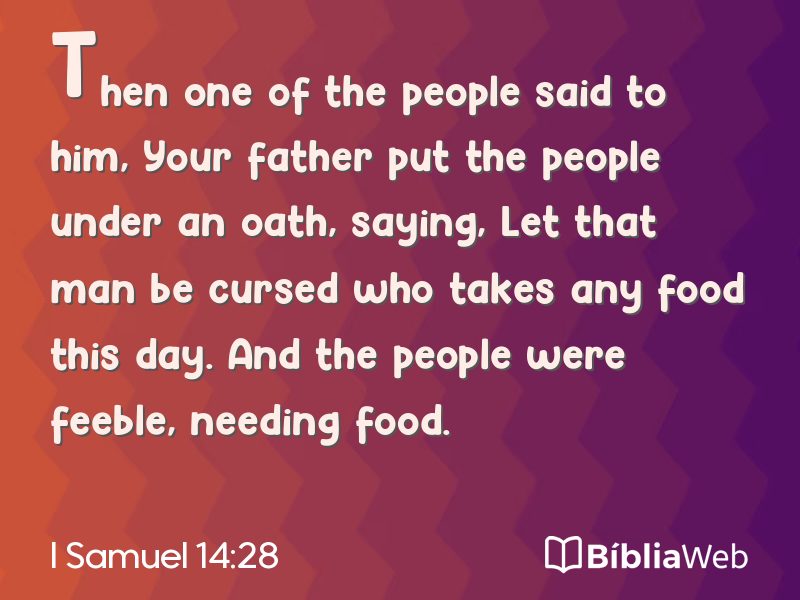 I Samuel 14:28 em imagem para compartilhar