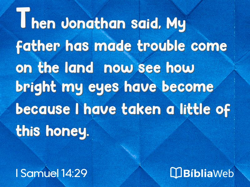 I Samuel 14:29 em imagem para compartilhar