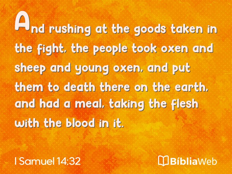 I Samuel 14:32 em imagem para compartilhar