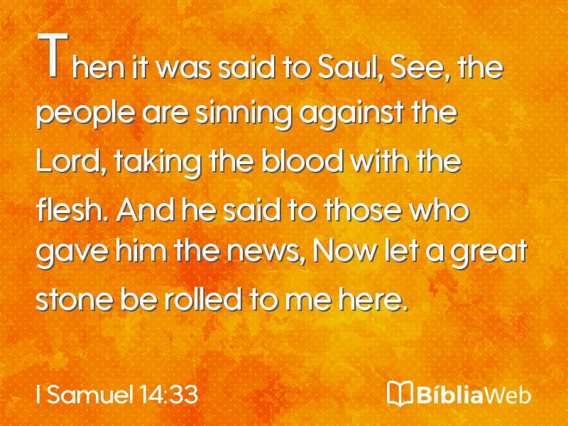 I Samuel 14:33 em imagem para compartilhar