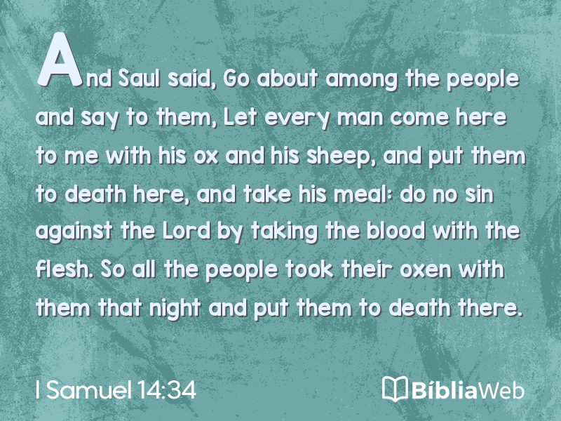 I Samuel 14:34 em imagem para compartilhar