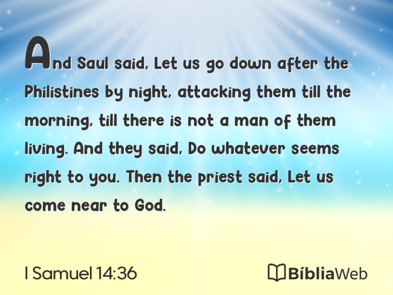 I Samuel 14:36 em imagem para compartilhar