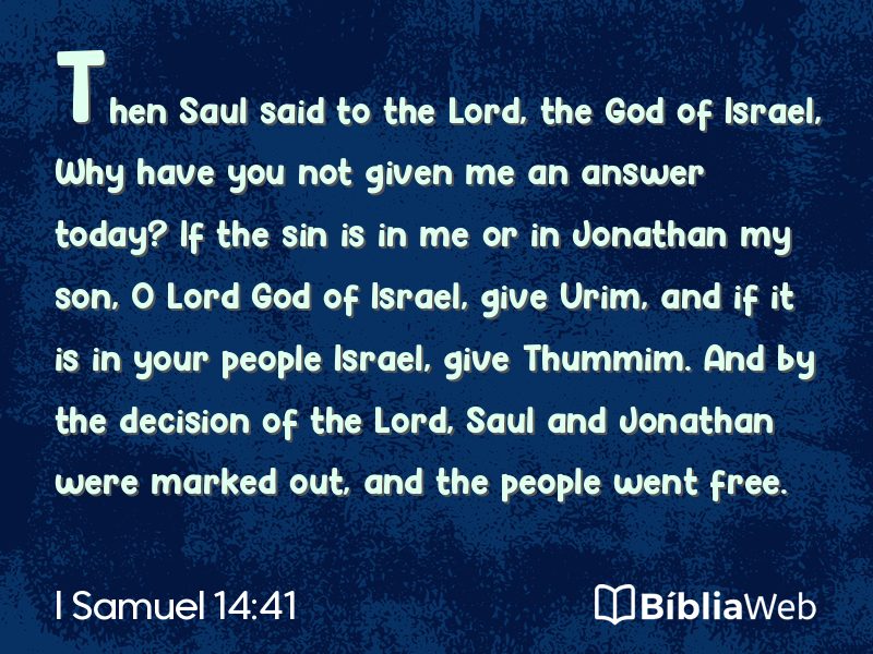 I Samuel 14:41 em imagem para compartilhar