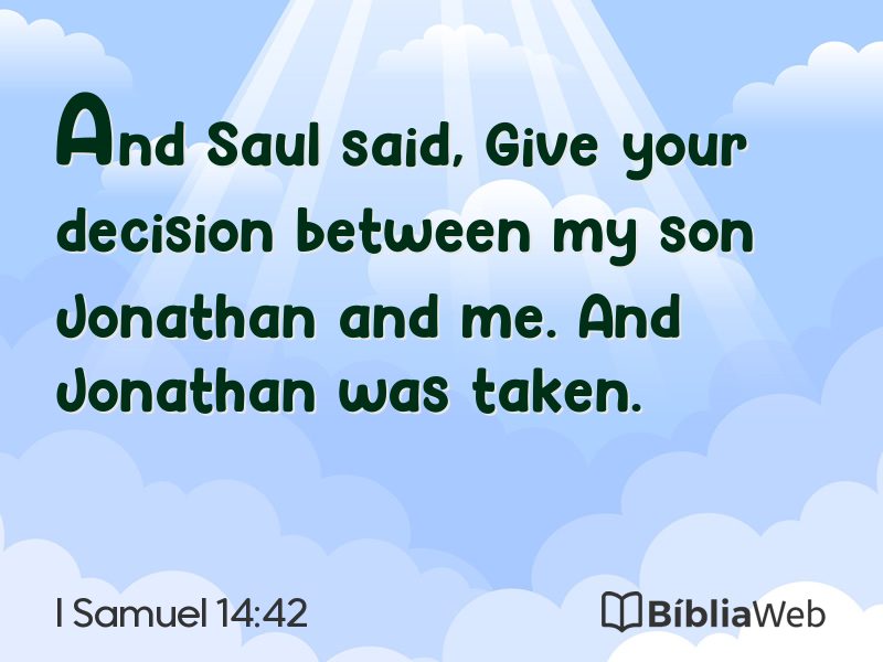 I Samuel 14:42 em imagem para compartilhar