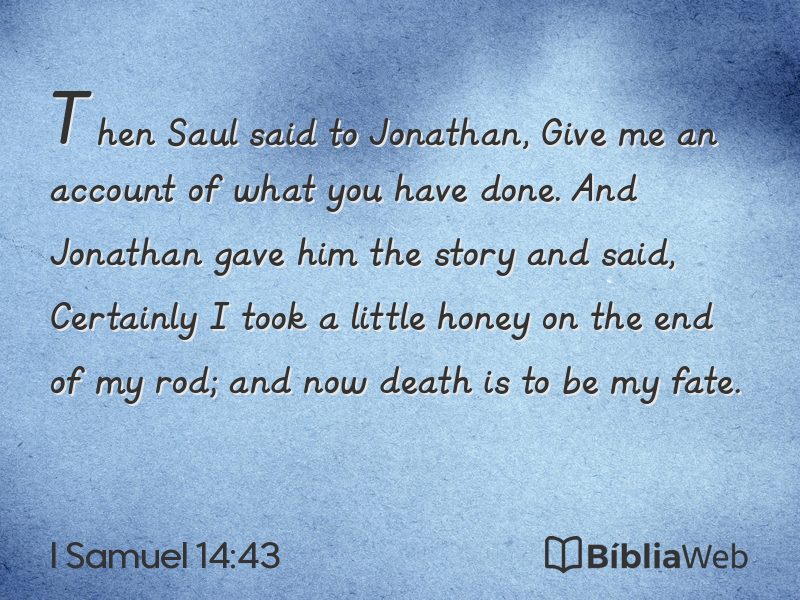 I Samuel 14:43 em imagem para compartilhar