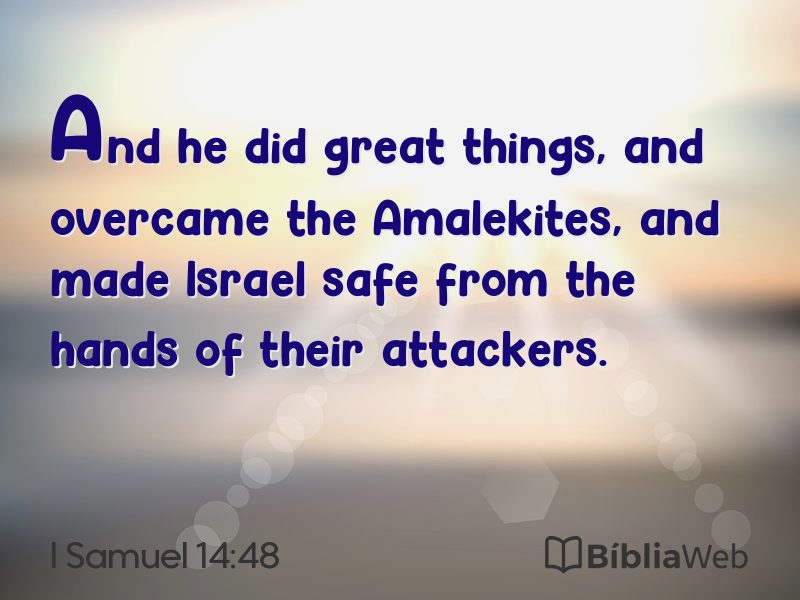 I Samuel 14:48 em imagem para compartilhar