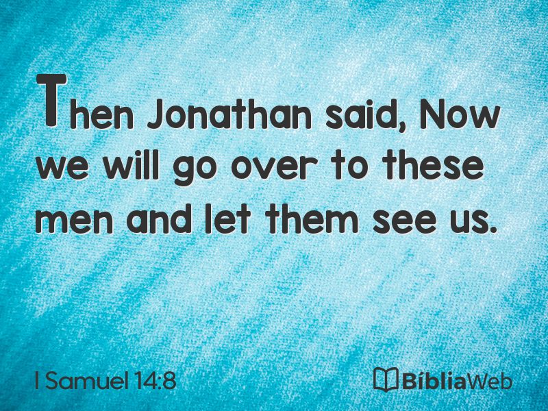 I Samuel 14:8 em imagem para compartilhar