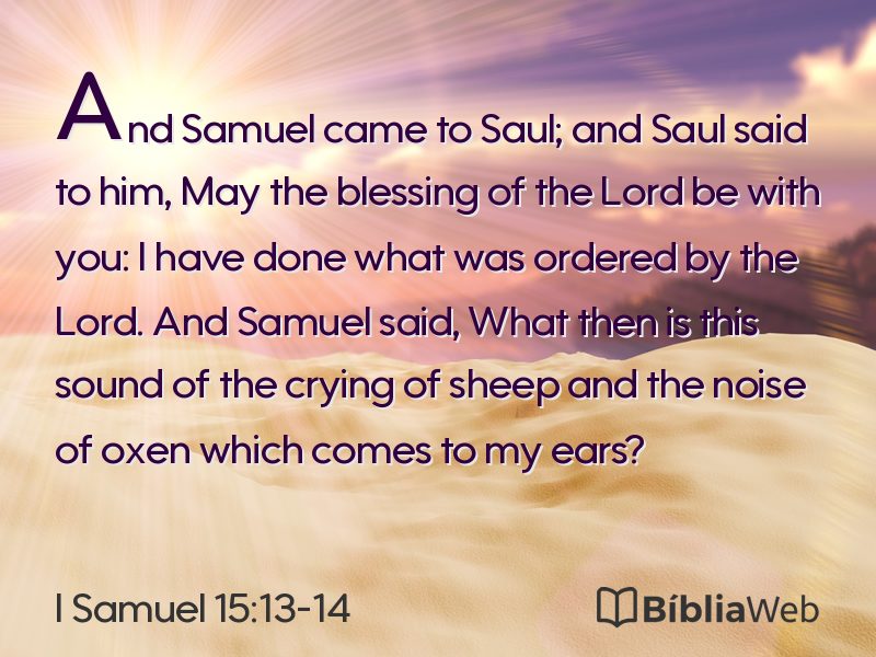 I Samuel 15:13-14 em imagem para compartilhar