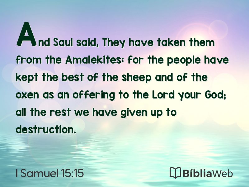 I Samuel 15:15 em imagem para compartilhar